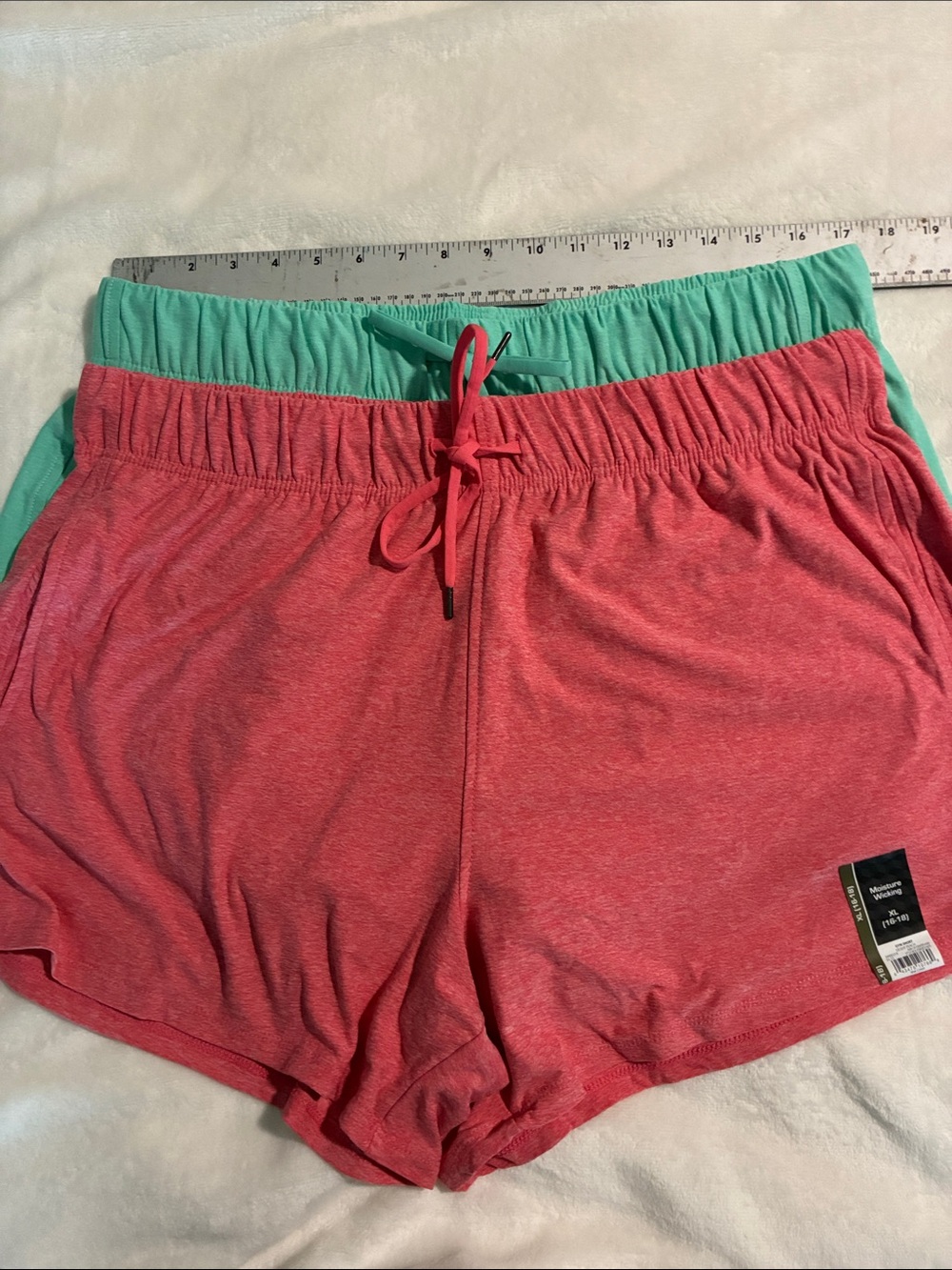 Athletic Works Coral Shorts with Mint Waistband
